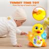 imageJOYIN Baby Toys Duck Infant Dancing Crawling Musical Toys 18 Months Tummy Time Light Up Learning Duck with Music ampamp Lights Baby Easter Basket Stuffers Gifts