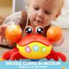 imageJOYIN Crawling Crab Tummy Time Toy Babies Interactive Big Walking Crab Toy with Intelligent Sensor Lights Buttons AutoAvoiding Obstacles Gift for Toddlers