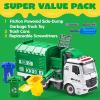imageJOYIN Garbage Truck Toy Boys ampamp Girls Gifts Kids DIY Assembly Friction Powered SideDump Garbage Toy with Light and Sounds 3 Trash Cans 3 Replaceable Screwdrivers Age 1 2 3 4 5
