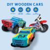 imageJOYIN Kids Craft Kit Build ampamp Paint Your Own Wooden Race Car Art ampamp Craft Kit DIY Toy Make Your Own Car Truck Toy Construct and Paint Kit Presents for Kids