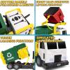 imageJOYIN Large Friction Powered Garbage Truck Toy Set Includes Dumpster Trash Bins and Learning Cards for Kids Boy Toys Birthday Gift for Boys Girls Kids Toddler Gift for ChristmasGreen
