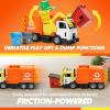 imageJOYIN Large Friction Powered Garbage Truck Toy Set Includes Dumpster Trash Bins and Learning Cards for Kids Boy Toys Birthday Gift for Boys Girls Kids Toddler Gift for ChristmasOrange