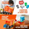 imageJOYIN Large Friction Powered Garbage Truck Toy Set Includes Dumpster Trash Bins and Learning Cards for Kids Boy Toys Birthday Gift for Boys Girls Kids Toddler Gift for ChristmasOrange