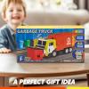 imageJOYIN Large Friction Powered Garbage Truck Toy Set Includes Dumpster Trash Bins and Learning Cards for Kids Boy Toys Birthday Gift for Boys Girls Kids Toddler Gift for ChristmasOrange