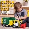 imageJOYIN Large Friction Powered Garbage Truck Toy Set Includes Dumpster Trash Bins and Learning Cards for Kids Boy Toys Birthday Gift for Boys Girls Kids Toddler Gift for ChristmasGreen