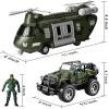 imageJOYIN Military Vehicles Toy Set of Friction Powered Transport Helicopter and Military Truck with Light and Sound Siren and Army Men Soldier Action Figures for Kids Presents for Kids