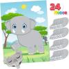 imageJOYIN Pin The Nose on The Elephant Game 24 Pcs 21 x 28 Elephant Nose Stickers Make a Face Stickers Party Favors Decorations
