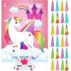 imageJOYIN Pin The Unicorn Horn Game 24 Pcs 21 x 28 Unicorn Themed Party Games Party Supplies Birthday Party Decorations for Kids Girls