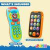 imageJOYIN Smartphone Toys for Baby Remote Control Baby Phone with Music Learning Toy Birthday Gifts for Infants Kids Boys and Girls Gift for ChristmasBlue Phone and Remote Toy with Bird