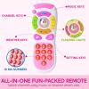 imageJOYIN Smartphone Toys for Baby Remote Control Baby Phone with Music Learning Toy Birthday Gifts for Infants Kids Boys and Girls Gift for ChristmasPink Phone and Remote Toy with Bird