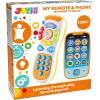 imageJOYIN Smartphone Toys for Baby Remote Control Baby Phone with Music Learning Toy Birthday Gifts for Infants Kids Boys and Girls Gift for ChristmasWhite Phone and Remote Toy with Horse