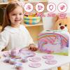 imageJOYIN Unicorn Tea Party Set for Little Girls Pretend Pink Tin Teapot Set Princess Tea Time Play Kitchen Toy with Teapot Cup Plate Carrying Case for Kids Toddlers Age 3 4 5 6 Gift for ChristmasUnicorn