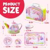 imageJOYIN Unicorn Tea Party Set for Little Girls Pretend Pink Tin Teapot Set Princess Tea Time Play Kitchen Toy with Teapot Cup Plate Carrying Case for Kids Toddlers Age 3 4 5 6 Gift for ChristmasUnicorn