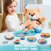 imageJOYIN Unicorn Tea Party Set for Little Girls Pretend Pink Tin Teapot Set Princess Tea Time Play Kitchen Toy with Teapot Cup Plate Carrying Case for Kids Toddlers Age 3 4 5 6 Gift for ChristmasMermaid