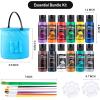 imageJOYIN Washable Tempera Paint Set for Kids 42PCS Non Toxic Liquid Paint with 15 Brushes and 4 Palettes  Art Supply for Kids for Arts and Crafts Project Finger Painting 2 oz Each2 Fl Oz Pack of 12