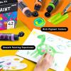 imageJOYIN Washable Tempera Paint Set for Kids 42PCS Non Toxic Liquid Paint with 15 Brushes and 4 Palettes  Art Supply for Kids for Arts and Crafts Project Finger Painting 2 oz Each2 Fl Oz Pack of 42