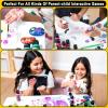 imageJOYIN Washable Tempera Paint Set for Kids 42PCS Non Toxic Liquid Paint with 15 Brushes and 4 Palettes  Art Supply for Kids for Arts and Crafts Project Finger Painting 2 oz Each2 Fl Oz Pack of 12