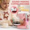 imageJoyin Play Kitchen Toys Pretend and Play Food Kitchen Accessories Girls Toy with Coffee Maker Mixer Toaster with Realistic Lightsampamp Sounds Birthday Gift for Kids Gifts for ChristmasPink