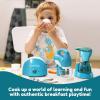 imageJoyin Play Kitchen Toys Pretend and Play Food Kitchen Accessories Girls Toy with Coffee Maker Mixer Toaster with Realistic Lightsampamp Sounds Birthday Gift for Kids Gifts for ChristmasBlue