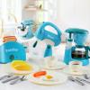 imageJoyin Play Kitchen Toys Pretend and Play Food Kitchen Accessories Girls Toy with Coffee Maker Mixer Toaster with Realistic Lightsampamp Sounds Birthday Gift for Kids Gifts for ChristmasBlue