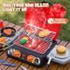 imageKids BBQ Grill Playset Kitchen Toy Set with Pretend Smoke Light Sound ampamp ColorChanging Food Play Kitchen Accessories Indoor Outdoor Cooking Toy for Boys Girls Kids Birthday Gift