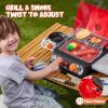 imageKids BBQ Grill Playset Kitchen Toy Set with Pretend Smoke Light Sound ampamp ColorChanging Food Play Kitchen Accessories Indoor Outdoor Cooking Toy for Boys Girls Kids Birthday Gift
