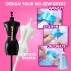 imageKlever Kits 400PCS Fashion Design Crafts for Kids Art and Crafts DIY Sewing Kits with 3 Mannequins for Girls Aged 812 Birthday Presents Toys for Kids