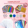 imageKlever Kits Foil Art Kit for Kids  Arts ampamp Crafts Supplies Mess Free Coloring Foil Foam Stickers Creative Travel Toys Birthday Gifts for Boys ampamp Girls Ages 4 and UpUnicorn