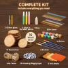 imageKlever Kits Wooden Painting Craft KitGlow in The Dark Arts and Crafts for Kids Ages 612 Wood Slices with Art Activitiy Supplies Wood Crafts for Boys Girls Party Gift Easter Painting