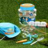 imagePlayAct Bug Catcher Nature Exploration Set  Includes Habitat Bucket Critter Box Activity Booklet Butterfly Net Magnifier Tweezer Pipette Bug Tong and Exploration Hat Bug Catching Kids 3