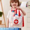 imagePlayAct Kids Doctor Kit 16Piece Pretend Play Medical Kit with Bag Doctor Role Play Set with Realistic Toy Stethoscope Reusable Record Cards Dress Up Playset for Toddlers Ages 3