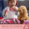 imageSYNCFUN Doctor Kit for Girls 22 PCS Veterinarian Playset for Kids Vet Kit with Dog Toy Stethoscope Storage Bag and Accessories Pretend Role Play for Toddlers 3 4 5 6 Christmas and Birthday Gifts
