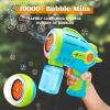 imageSloosh 10 Holes Bubble Gun for Kids Bubble Machine Gun for Toddlers 13 Automatic Light Up Airship Blower with 2 Bottles 4 Bags Refill Solution Summer Outdoor Toy Party Easter Gift