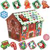 imageChristmas 12 Days Countdown Advent Calendar with 1 Magnetic Wooden Gingerbread House and 12 Magnets Characters