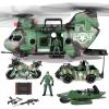 imageJOYIN 10in1 Military Helicopter Toys Set with Light Sound Trucks Boat Bike Army Men Weapons  Christmas Birthday Party Gifts for Kids