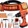 imageJOYIN 19Pcs Kids Tool Set Construction Belt ampamp Electronic Drill Pretend Role Play Toddler Power Toy for Boys Girls Birthday Gifts Outdoor Preschool Ages 3 4 5 6 7 Years Old