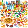 imageJOYIN 200 Pieces Kids Play Food Toy Deluxe Pretend Play Set Kids Kitchen Accessories with Realistic Colors Toddler Birthday Gift Party Toys