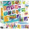 imageJOYIN 24 Magnetic Mini Tiles Art Kit Creativity DIY Paint Arts and Crafts for Kids DIY Supplies for Party Favors Family Activity Birthday Present Toys Gifts for Boys and Girls