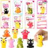 imageJOYIN 28 Packs Valentines Day Gift Cards with Popping Eyes Animal Keychains for Kids Party Favor Classroom Exchange Prizes Valentines Greeting CardsCat