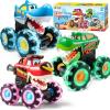 imageJOYIN 3 Pack Monster Truck Toy  Motion Activated LightUp Cars for Toddlers  Monster Treads Lightning Wheels  Baby Toy Trucks  Press ampamp Go Cars for Kids Boys Birthday Gifts for Christmas