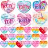 imageJOYIN 30 Packs 6 Design Gift Cards with Heart Pop Bubble Keychain Mini Pop Squeeze Toys Stress Relief Fidget Toys for Kids Party Favors and School Classroom Prize