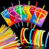 imageJOYIN 36 Packs Neon Valentines Day Gift Cards with Glow Stick Bracelets Glow in the dark Necklaces for Valentines Party Favor Valentine Classroom Exchange Cards Valentine School PrizeCards