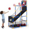 imageJOYIN Arcade Basketball Game Set with 4 Balls and Hoop for Kids 3 to 12 Years Old Indoor Outdoor Sport Play  Easy Set Up  Air Pump Included  Ideal for CompetitionBlue