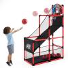 imageJOYIN Arcade Basketball Game Set with 4 Balls and Hoop for Kids 3 to 12 Years Old Indoor Outdoor Sport Play  Easy Set Up  Air Pump Included  Ideal for CompetitionRed