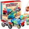 imageJOYIN Kids Craft Kit Build ampamp Paint Your Own Wooden Race Car Art ampamp Craft Kit DIY Toy Make Your Own Car Truck Toy Construct and Paint Kit Presents for Kids