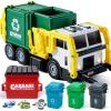 imageJOYIN Large Friction Powered Garbage Truck Toy Set Includes Dumpster Trash Bins and Learning Cards for Kids Boy Toys Birthday Gift for Boys Girls Kids Toddler Gift for ChristmasGreen