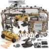 imageJOYIN Military Base Toys Set Including Army Vehicles Army Men Action Figures and Weapon Gear Accessories Military Combat Toys
