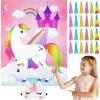 imageJOYIN Pin The Unicorn Horn Game 24 Pcs 21 x 28 Unicorn Themed Party Games Party Supplies Birthday Party Decorations for Kids Girls