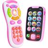 imageJOYIN Smartphone Toys for Baby Remote Control Baby Phone with Music Learning Toy Birthday Gifts for Infants Kids Boys and Girls Gift for ChristmasPink Phone and Remote Toy with Bird