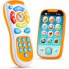 imageJOYIN Smartphone Toys for Baby Remote Control Baby Phone with Music Learning Toy Birthday Gifts for Infants Kids Boys and Girls Gift for ChristmasWhite Phone and Remote Toy with Horse